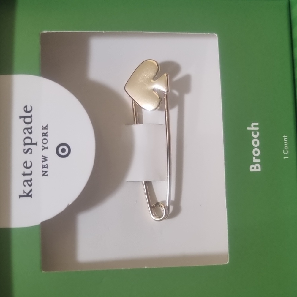 KATE SPADE NY x TARGET Spade Safety Pin Brooch Gold - Picture 3 of 6